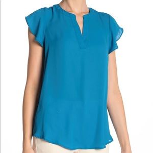 Adrianna Papell Beautiful Blue Blouse
